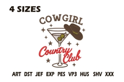 Cowgirl Country Club Embroidery Design Product Image 1