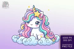 Adorable Baby Rainbow Unicorn Png Clip Art Product Image 1