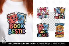 Book Bestie Cute School Book Clipart Sublimation PNG Product Image 1