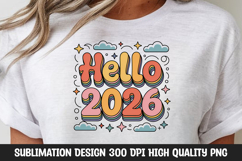 Hello 2026 Rainbow Clouds Clipart Product Image 1