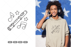 Flute Doodle SVG &amp; Clipart Product Image 1