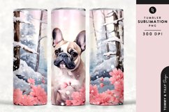 Christmas Snowy Animal Dog Tumbler Wrap PNG Sublimation Product Image 1