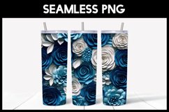 6 Seamless 3D Roses Flowers Tumbler Sublimation Product Image 2