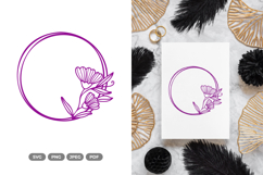 Floral Wedding Frame SVG &amp; Clipart - Cut Files Product Image 1