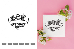 Floral Banner SVG &amp; Clipart Product Image 1