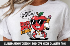 Boss Apple Energy Cartoon Clipart for School PNG Product Image 2