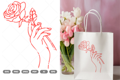 Hand and Rose SVG &amp; Clipart Product Image 1