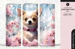 Christmas Snowy Animal Chihuahua Tumbler Wrap PNG Sublimatio Product Image 1
