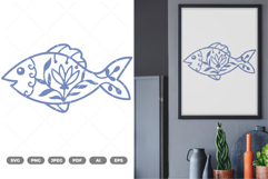 Folk Art Fish SVG &amp; Clipart Product Image 1