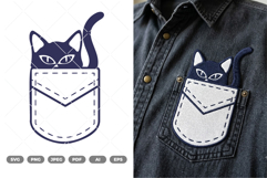 Cat on Pocket SVG &amp; Clipart Product Image 1