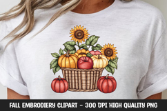 Autumn Harvest Basket Flowers Clipart Product Image 1