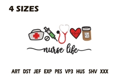 Nurse Life Embroidery Design for Medical Lovers Product Image 1