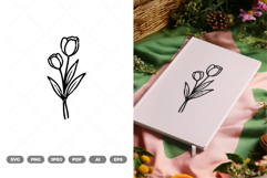 Wild Flower Stem SVG &amp; Clipart Product Image 1