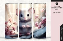 Christmas Snowy Animal Mouse Tumbler Wrap PNG Sublimation Product Image 1