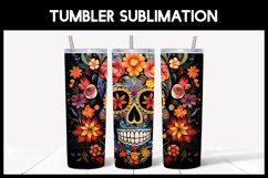 3D Skulls with Flowers Tumbler Sublimation |3D Halloween Product Image 2
