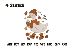 Cozy Goose Fall Embroidery Design Product Image 1