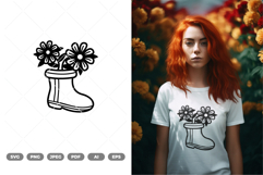 Floral Boot SVG &amp; Clipart Product Image 1