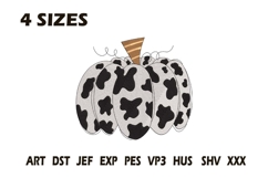 Cow Print Pumpkin Embroidery Design Product Image 1