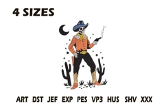 Cowboy Skeleton Embroidery Design Product Image 1