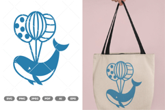 Whale and Balloons SVG &amp; Clipart Product Image 1