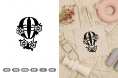 Floral Hot Air Balloon SVG &amp; Clipart Product Image 1