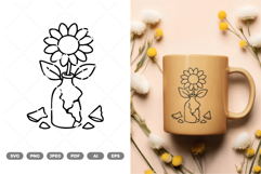 Flowers In Broken Vase SVG &amp; Clipart Product Image 1