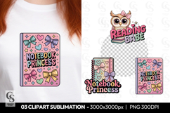 Notebook Princess Clipart Sublimation PNG Product Image 1