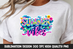 Summer Vibes Neon Tropical Flower Clipart PNG Product Image 1