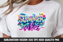 Summer Vibes Neon Tropical Flower Clipart PNG Product Image 1