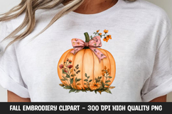 Pink Floral Autumn Pumpkin Clipart Product Image 1