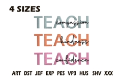 Teach Compassion Kindness Confidence Embroidery Product Image 1