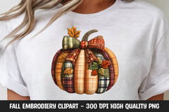 Rustic Plaid Autumn Pumpkin Clipart Product Image 1