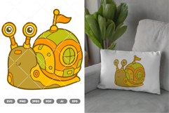 Snail Robot Colored SVG &amp; Clipart Product Image 1