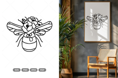 Flower Bee SVG &amp; Clipart Product Image 1