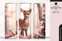Christmas Snowy Animal Deer Tumbler Wrap PNG Sublimation Product Image 1