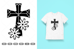 Floral Cross SVG &amp; Clipart Product Image 1