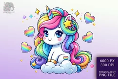 Adorable Baby Rainbow Unicorn Png Clip Art Product Image 1