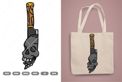 Skull Knife COlored SVG &amp; Clipart Product Image 1