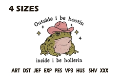 Hootin Hollerin Frog Embroidery Design Product Image 1