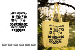 April Showers Bring May Flowers SVG &amp; Clipart Product Image 1