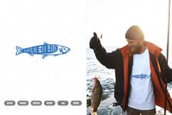 Folk Art Sardines SVG &amp; Clipart Product Image 1