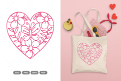Floral Heart and Butterfly SVG &amp; Clipart Product Image 1