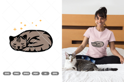 Sleeping Cat Colored SVG &amp; Clipart Product Image 1