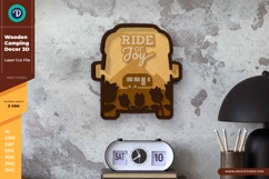 Wooden Camping Decor Set of 6 - Wood Laser Cut File Product Image 2
