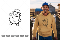 Cute Sheep Doodle SVG &amp; Clipart Product Image 1