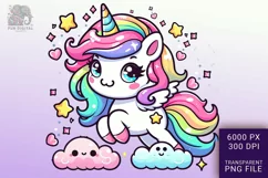 Adorable Baby Rainbow Unicorn Png Clip Art Product Image 1