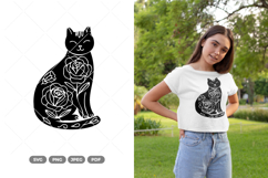 Spring Cat SVG &amp; Clipart Product Image 1