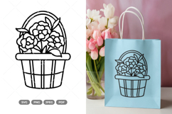 Flower Basket SVG &amp; Clipart Product Image 1