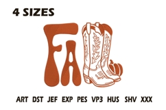 Fall Boots Embroidery Design Product Image 1