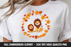 Autumn Wreath with Cute Animals Clipart Product Image 1